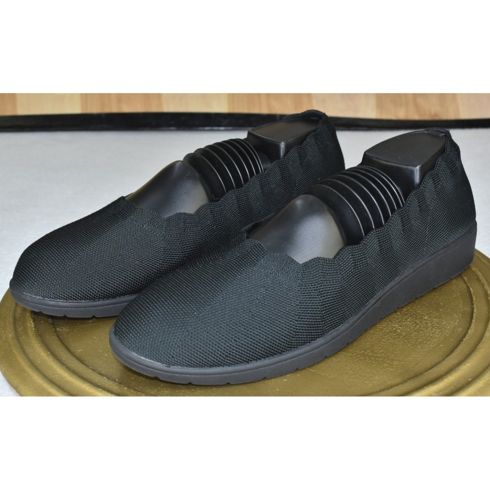 Skechers Cleo Flex Spellbind Women Shoes Sz 10 Wedge Black Stretch Fit  Slip On